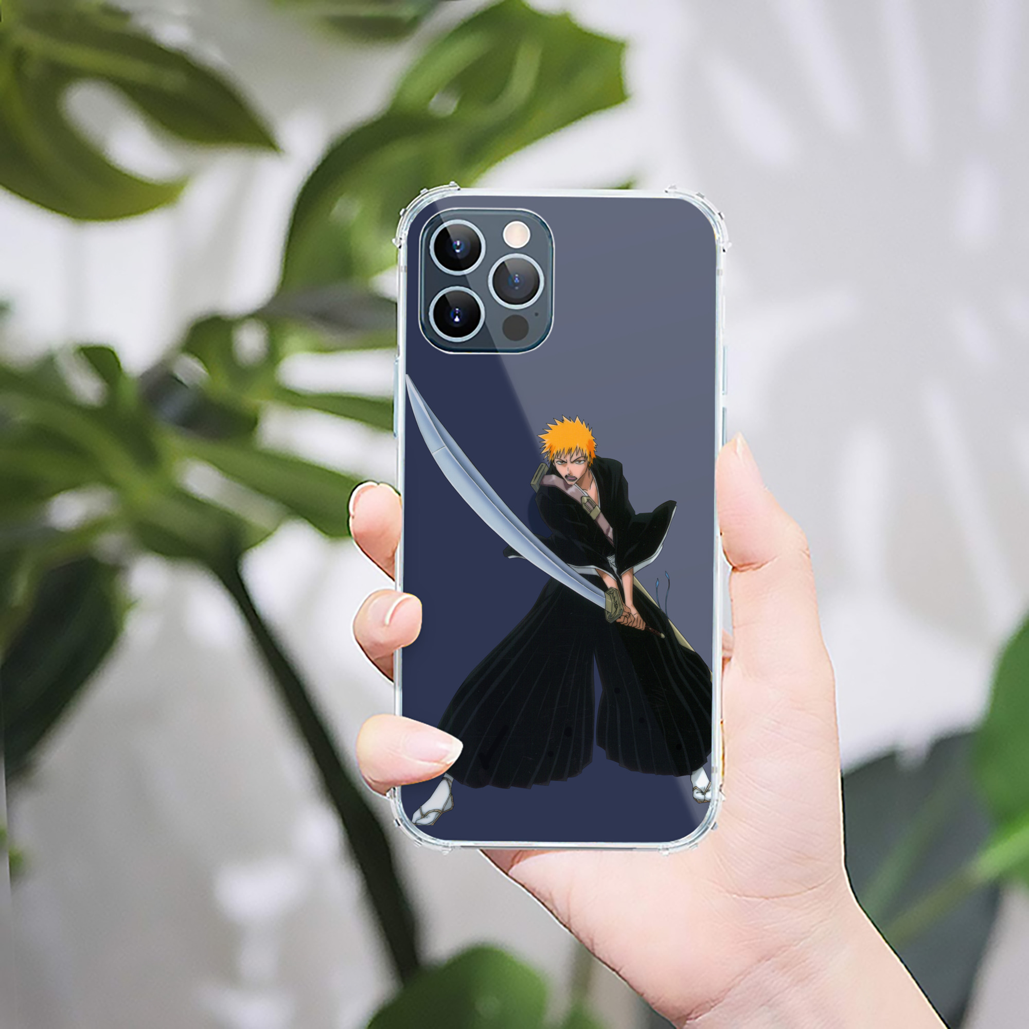 ブリーチ 黒崎一護（くろさき いちご）BLEACH Kurosaki Ichigo 【iPhone 12シリーズ対応】透明スマホケース（クリアソフトケース）